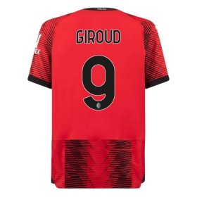 Camisolas AC Milan Giroud 9 Criança 1º Equipamento Principal 2023-24 Manga Curta